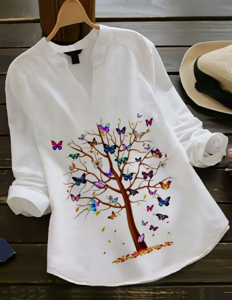 Butterfly on a Tree Design Top