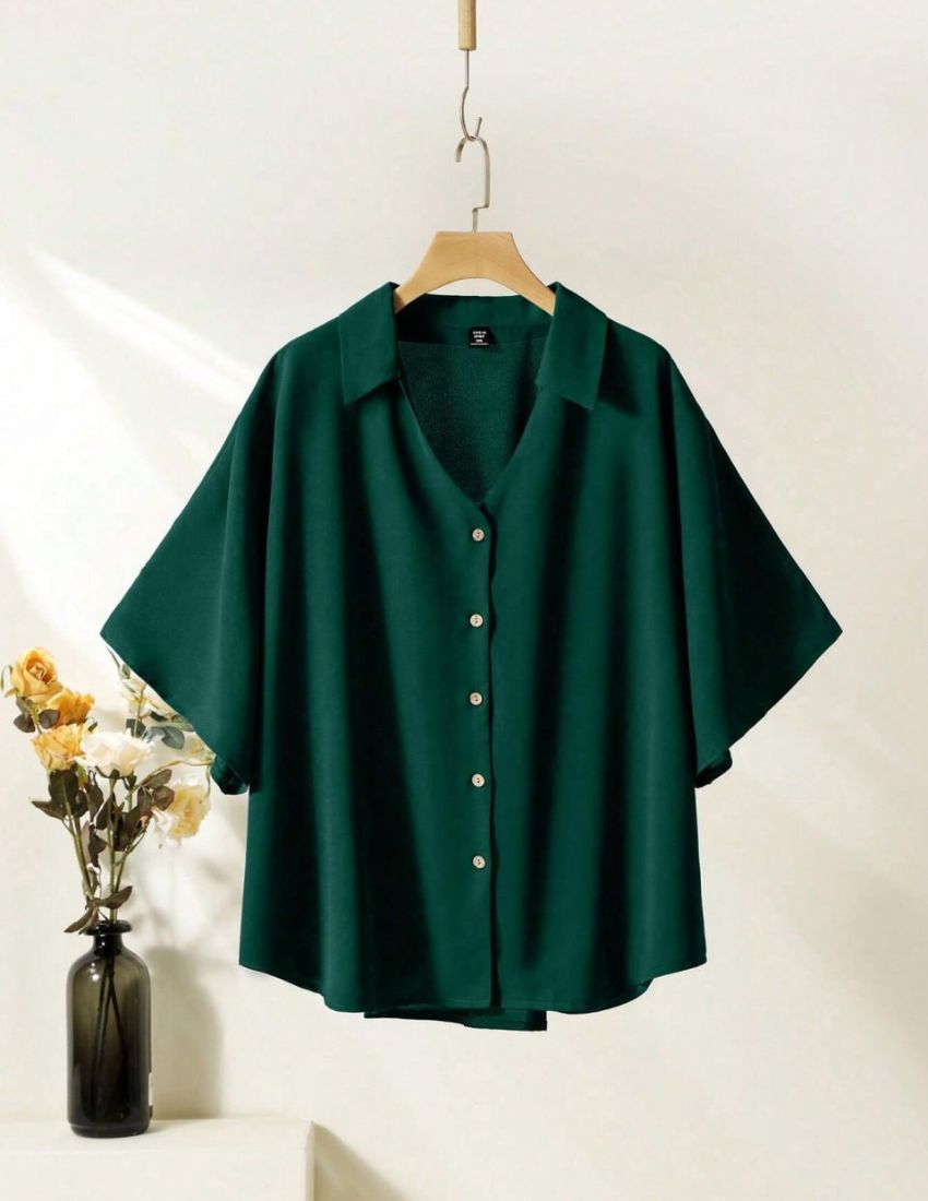 Sacramento Green Plain Empire Top – Indrani Studio