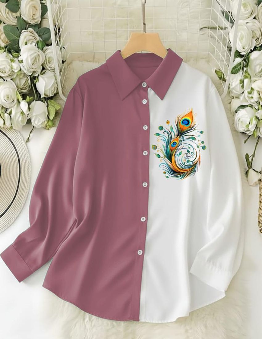 Artistic Printed Shirt - Peach