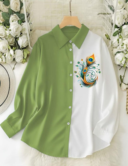 Artistic Printed Shirt - Green