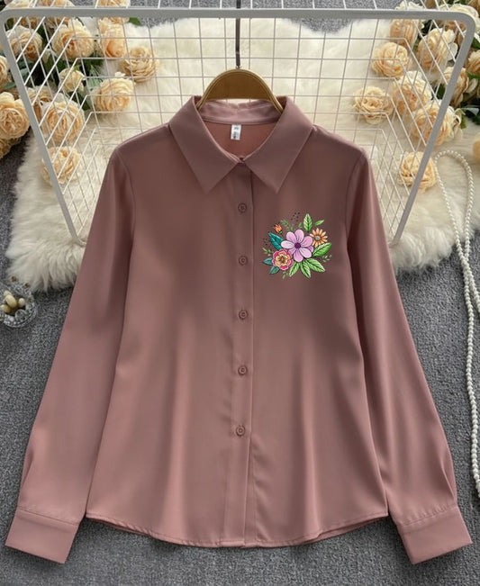 Fresh Blooms on Classic Peach Top