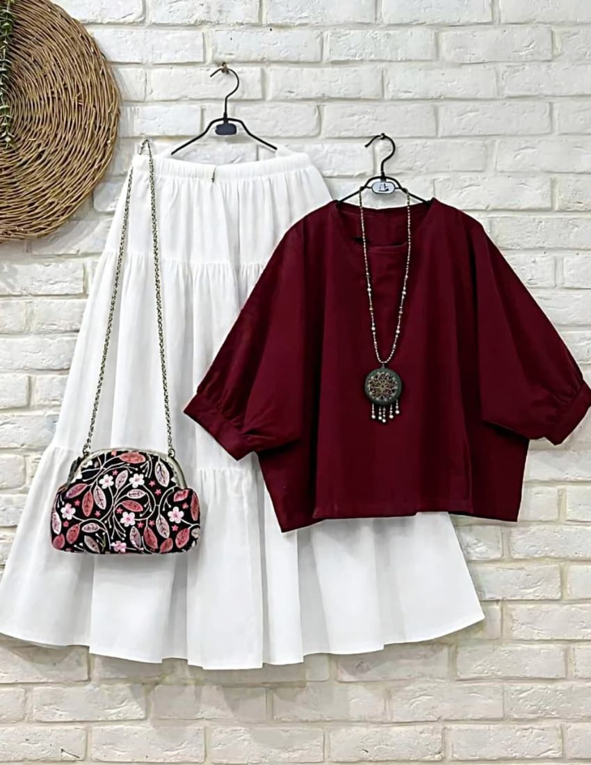 Stylish Top with Skirt Set for Women