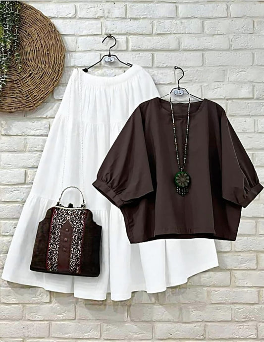 Stylish Top with Skirt Set for Women
