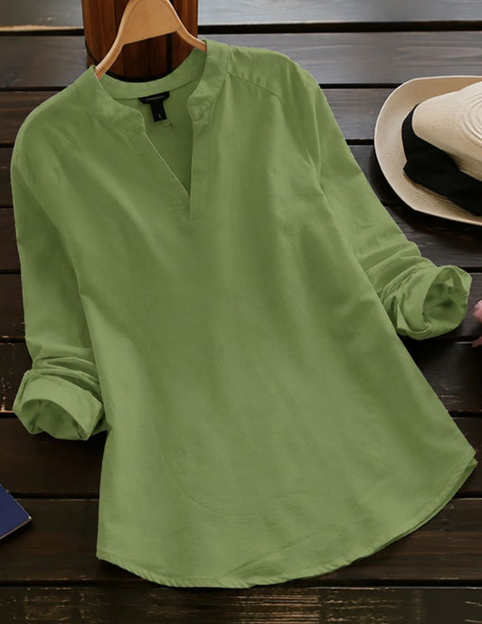 Pista Green V-Neck Tunic Top