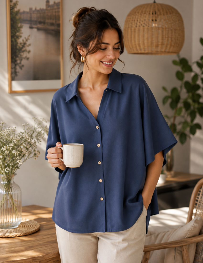 Prussian Blue  Plain Empire Top