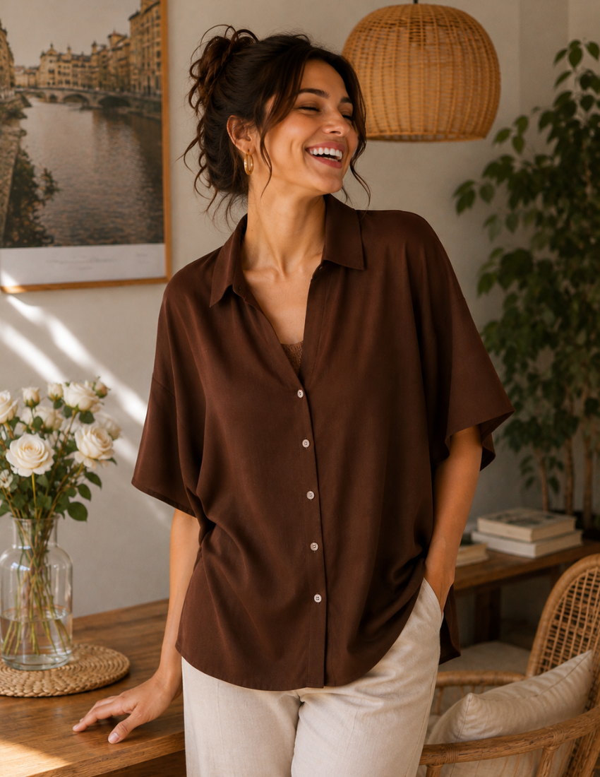 Penny brown Plain Empire Top
