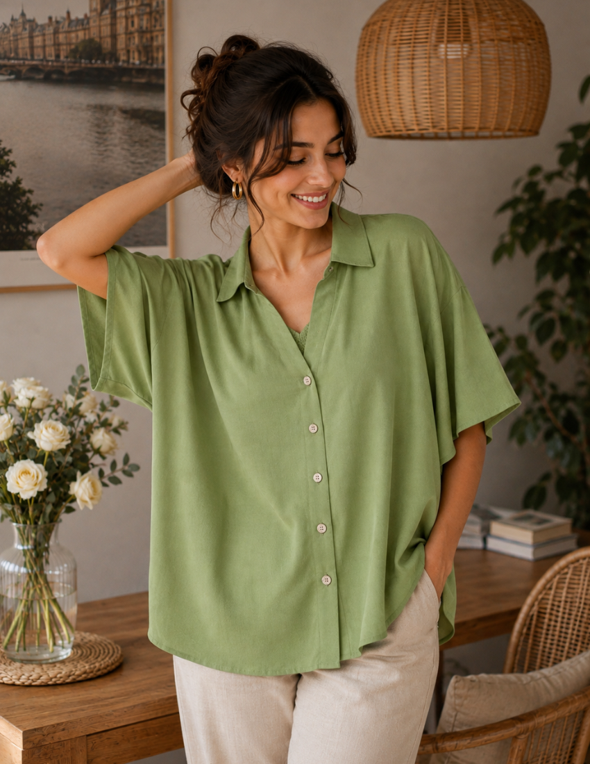 Mint Green Plain Empire Top