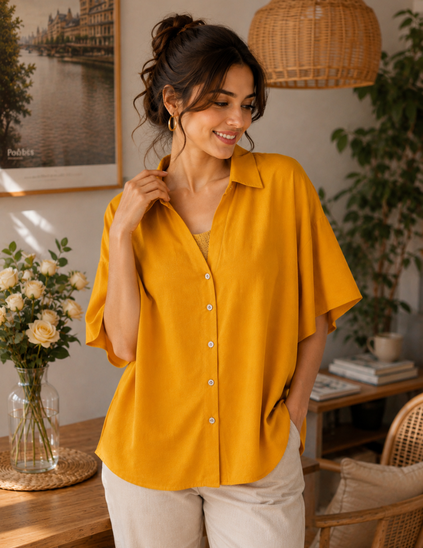 Mustard Yellow Plain Empire Top